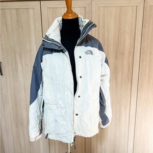 The North Face White and Gray Winter Ski Snowboard Snow Coat Jacket W Fleece S